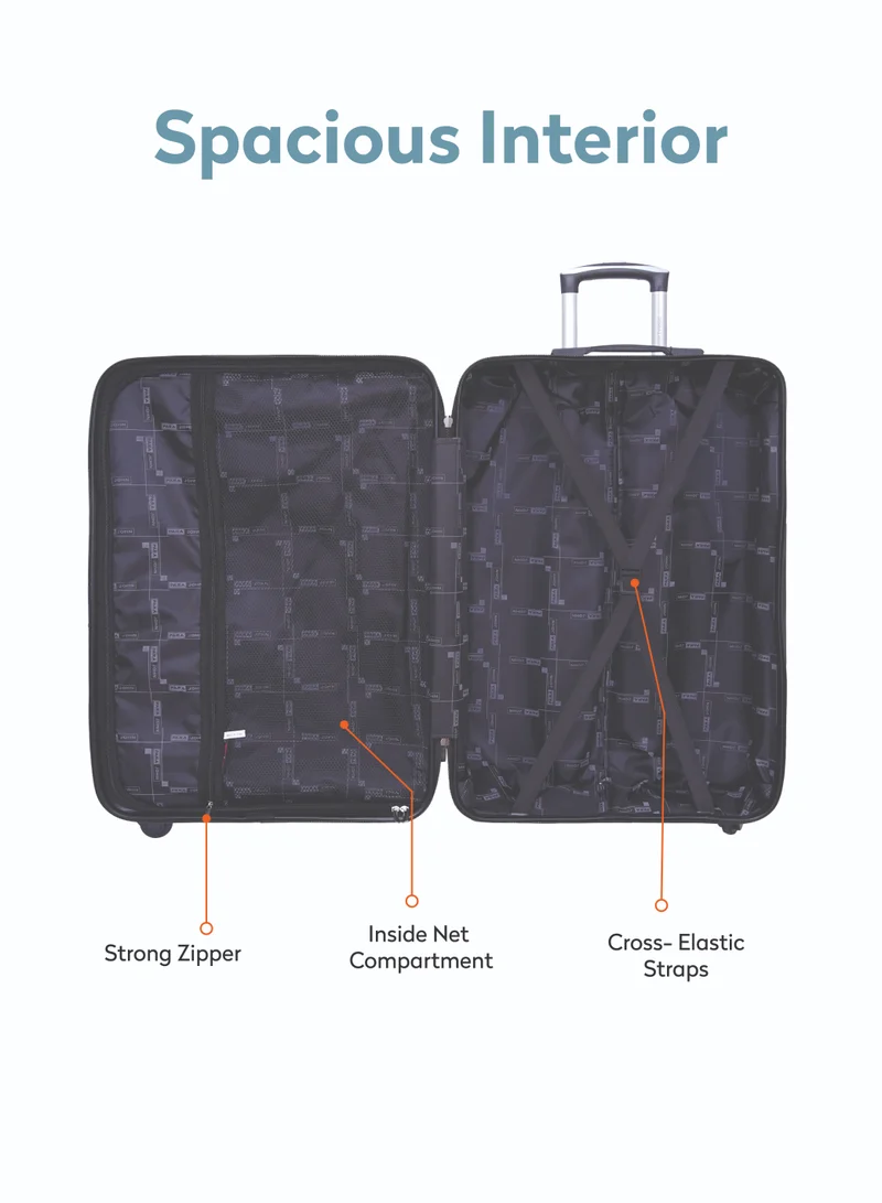 PARAJOHN Medium 24-Inch ABS Lightweight Hardshell Luggage Trolley | carrying 20kg 4-Wheel Spinner Suitcase blue