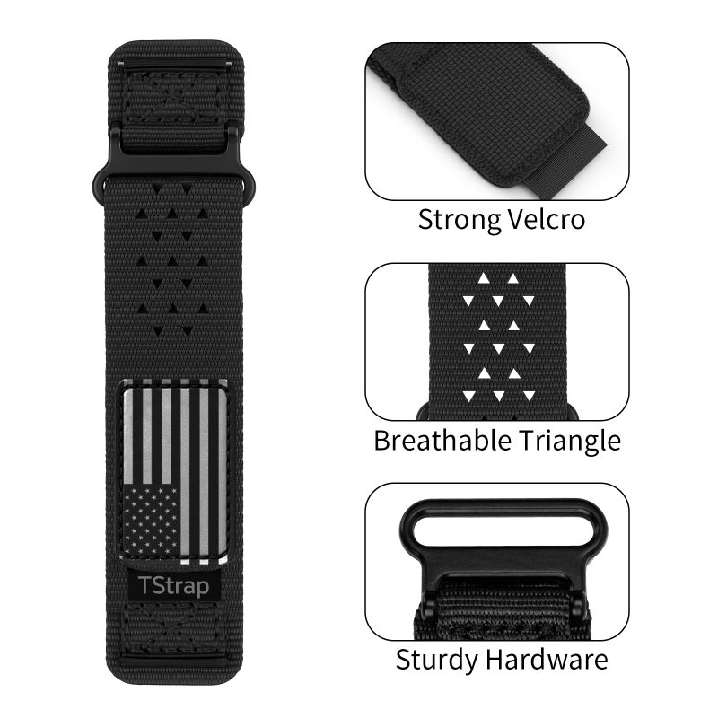 TStrap Nylon Sport Watch Band - Stars-Stripes Flag Quick Release Watch Straps for Men Women - Athletic Military Smart Watch Bracelet Replacement - Correa para Reloj Hombre - 18mm 20mm 22mm - Image 4