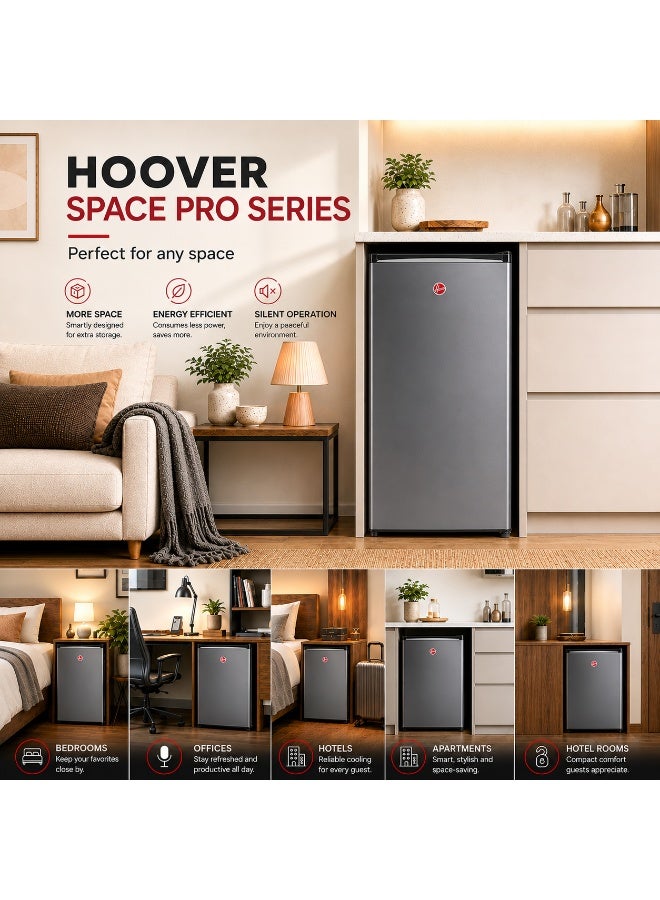 HOOVER 118L Single Door Compact Refrigerator with Freezer Compartment - Mechanical Control, Adjustable Thermostat, Defrost Feature, 1 Year Warranty - Silver- HSD-K118-S HSD-K118-S Silver - Image 5