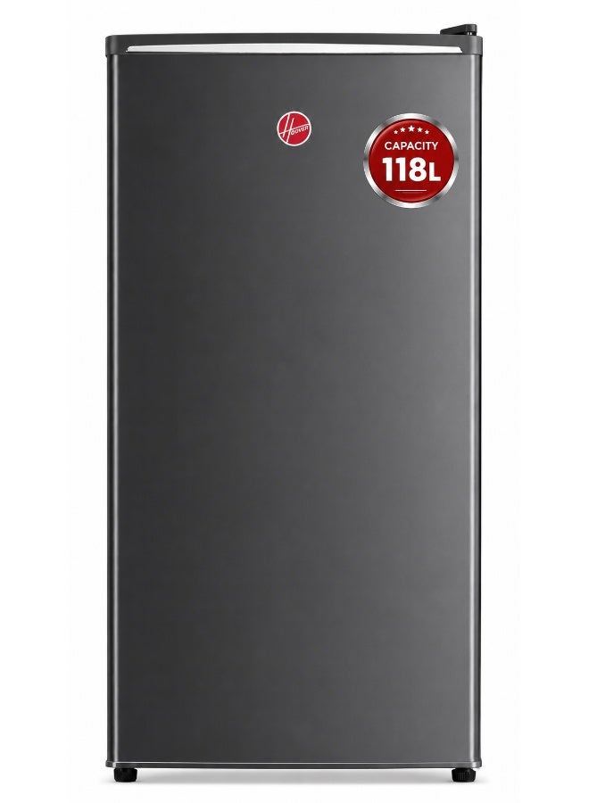 HOOVER 118L Single Door Compact Refrigerator with Freezer Compartment - Mechanical Control, Adjustable Thermostat, Defrost Feature, 1 Year Warranty - Silver- HSD-K118-S HSD-K118-S Silver - Image 1