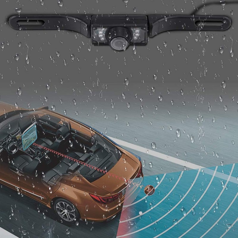 klarako License Plate Reversing Camera, 170 ° Viewing Angle Wide Angle Waterproof Reversing Camera with Reversing Cameras 7 LED Lights - Image 5