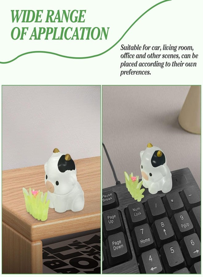 OYIXIO Cute Cows and Grass Car Decoration, Fun Car Interior Decoration Accessory for Car Rearview Mirrors and Dashboard, Suitable for Women's Kawaii cars Gifts. - Image 5