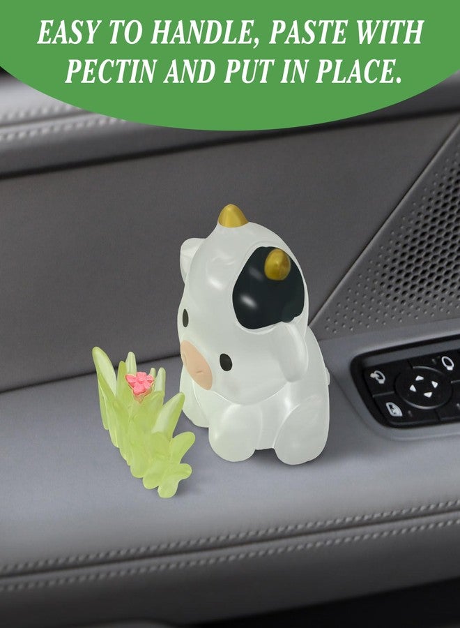 OYIXIO Cute Cows and Grass Car Decoration, Fun Car Interior Decoration Accessory for Car Rearview Mirrors and Dashboard, Suitable for Women's Kawaii cars Gifts. - Image 3