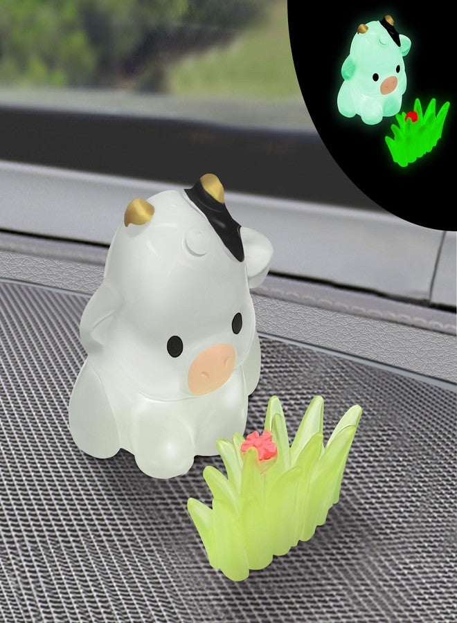 OYIXIO Cute Cows and Grass Car Decoration, Fun Car Interior Decoration Accessory for Car Rearview Mirrors and Dashboard, Suitable for Women's Kawaii cars Gifts. - Image 1