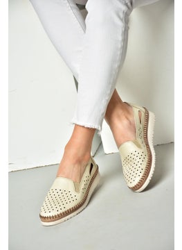 Fox Shoes P555501103 Beige Leather Women's Shoes  - Image 1