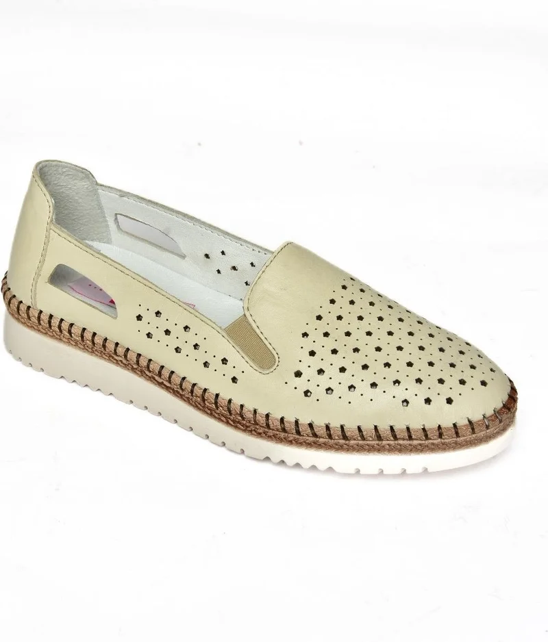 Fox Shoes P555501103 Beige Leather Women's Shoes