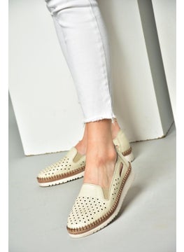 Fox Shoes P555501103 Beige Leather Women's Shoes  - Image 4