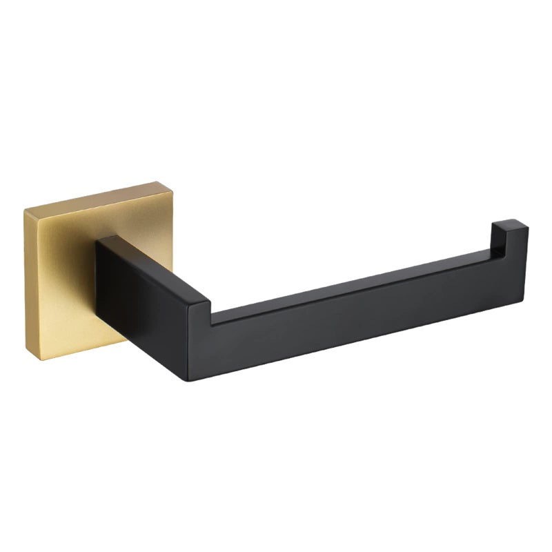 TNOMS Toilet Paper Holder Wall Mount Toilet Paper Roll Holder Stainless Steel Black and Gold
