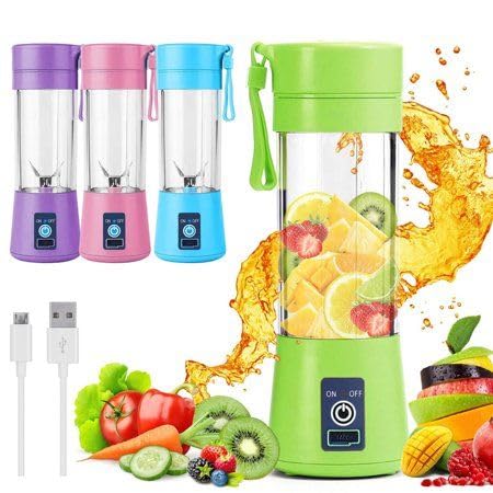 PELO Portable Juicer Electric Juice USB Rechargeable Bottle Blender Grinder Juice Mixer Shake Fruit Vegetable Grinder Juicer Mixer Grinder for Making Smoothie Maker - Image 1