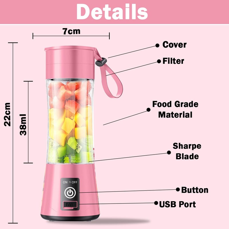 PELO Portable Juicer Electric Juice USB Rechargeable Bottle Blender Grinder Juice Mixer Shake Fruit Vegetable Grinder Juicer Mixer Grinder for Making Smoothie Maker - Image 2