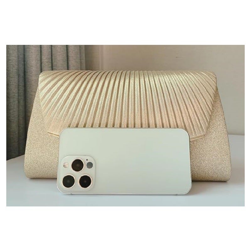 Selling Fashion Evening Bag Bridal Bag Clutch Chain Pleated Glitter Wedding Bag Prom Party Bag - Image 5