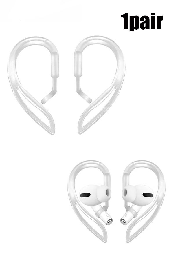 واي جيه خطاف أذن واضح متوافق مع AirPods Pro 360 درجة قطب قابل للتعديل مرن مقاومة للانزلاق مقاوم للرياضة في الهواء الطلق استبدال خطاف الأذن جبل ل AirPod Pro متعدد الأبعاد قابل للتعديل 1 زوج - Image 1