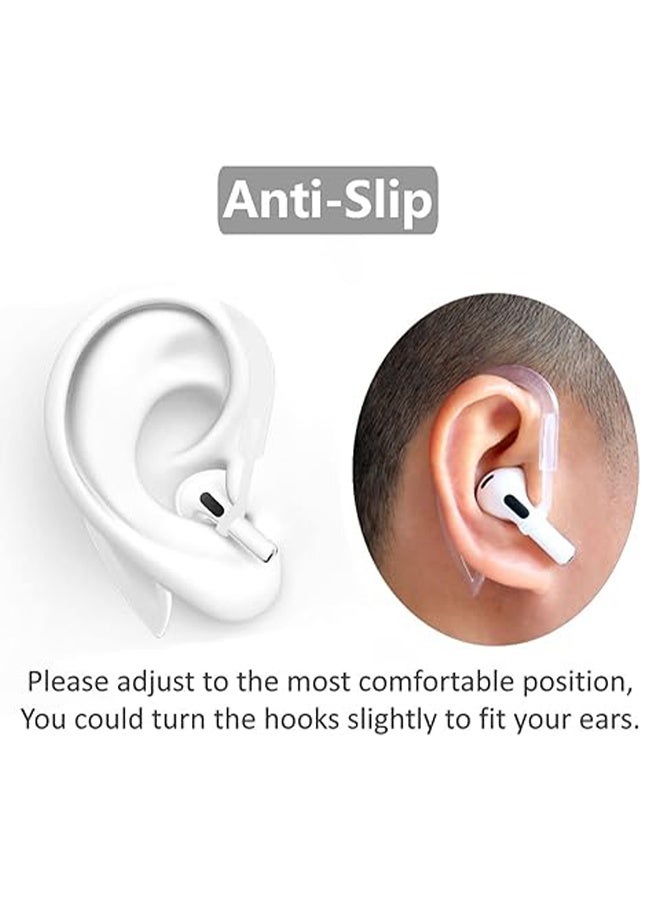 واي جيه خطاف أذن واضح متوافق مع AirPods Pro 360 درجة قطب قابل للتعديل مرن مقاومة للانزلاق مقاوم للرياضة في الهواء الطلق استبدال خطاف الأذن جبل ل AirPod Pro متعدد الأبعاد قابل للتعديل 1 زوج - Image 4