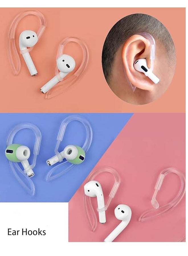 واي جيه خطاف أذن واضح متوافق مع AirPods Pro 360 درجة قطب قابل للتعديل مرن مقاومة للانزلاق مقاوم للرياضة في الهواء الطلق استبدال خطاف الأذن جبل ل AirPod Pro متعدد الأبعاد قابل للتعديل 1 زوج - Image 5