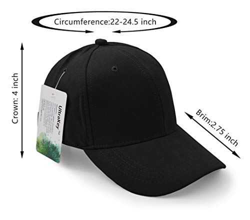 UltraKey Suede Baseball Cap, Unisex Faux Suede Leather Classic Adjustable Plain Hat Baseball Cap(Black) - Image 2