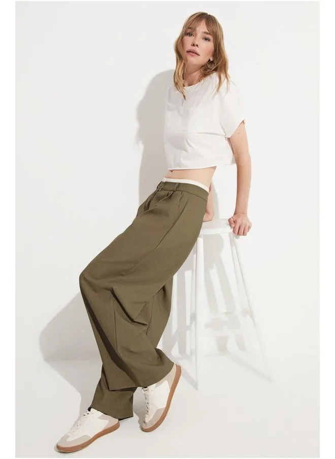 جون June Boxer Detailed Trouser Khaki