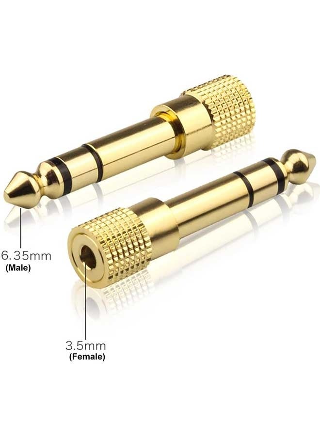 Tersely (3 Pack) 6.35mm (1/4 inch) Male to 3.5mm (1/8 inch) Female Stereo Jack Audio Adapter Gold Plated, 3-Conductor TRS AUX Plug - Image 3