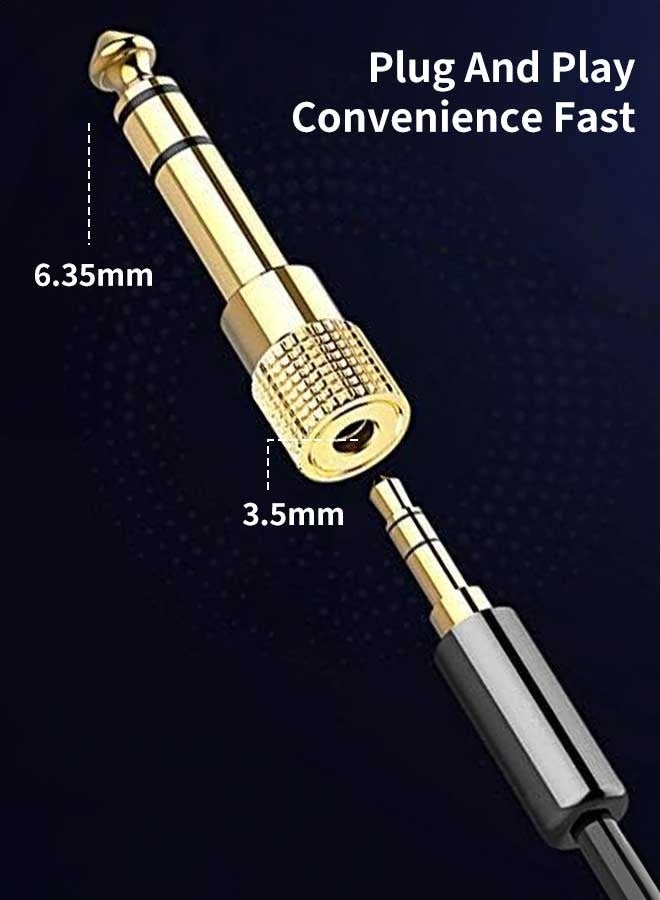 Tersely (3 Pack) 6.35mm (1/4 inch) Male to 3.5mm (1/8 inch) Female Stereo Jack Audio Adapter Gold Plated, 3-Conductor TRS AUX Plug - Image 2