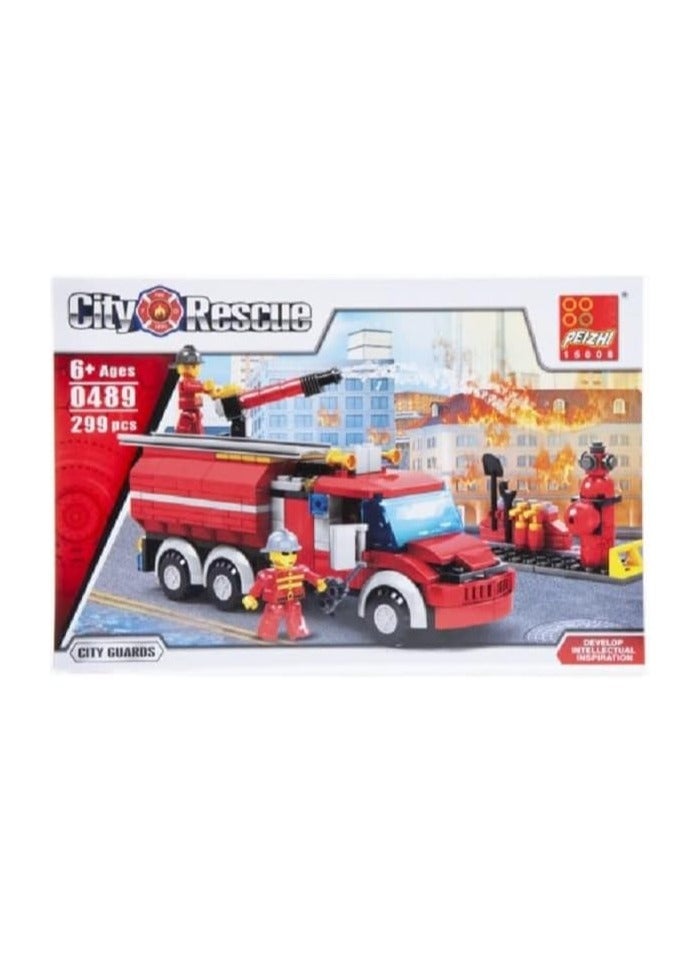 Building Block Firefighter Kit Peizhi Toy Collection 299pcs - Image 1