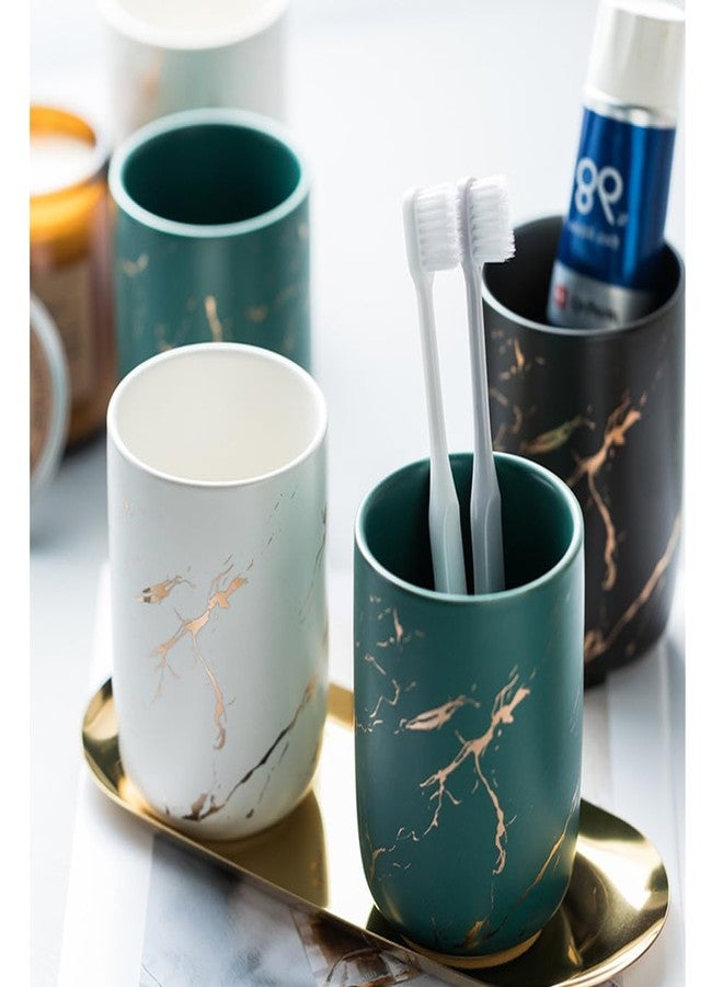 RabyLeo Ceramic Toothbrush Holder, Nordic Toothbrush Cup, Simple Stone Mug. (White) - Image 5