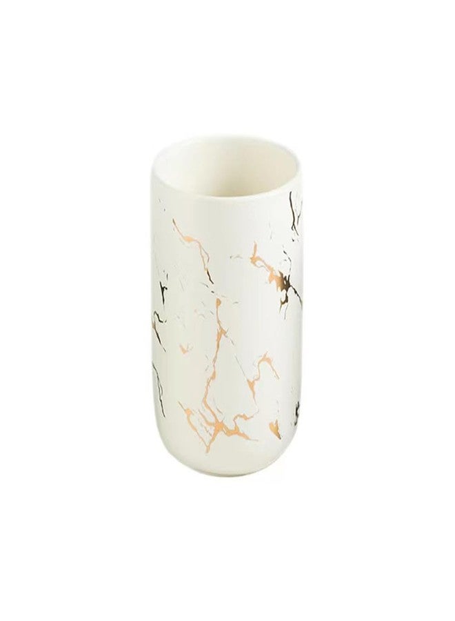 RabyLeo Ceramic Toothbrush Holder, Nordic Toothbrush Cup, Simple Stone Mug. (White) - Image 1