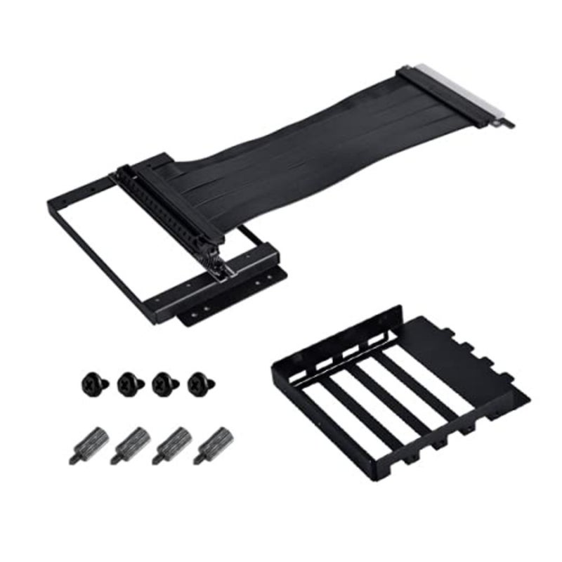 O11D-1X-4 PCI-E 4.0 Vertical Graphics Card Holder for O11Dynamic NOT Compatible with O11 Evo, O11 Dynamic XL, Mini - Black, 200mm Long PCIe Gen4 Riser Cable - Image 4