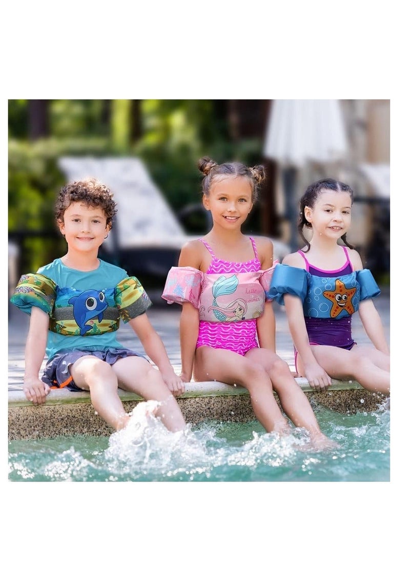Kids Swim Vest Arm Bands Kids Swim Vest Toddler Swimming Float Vest Baby Buoyancy Safety Swim Aid Kids Learn to Swim Training Jacket for 30-50 lbs Kids Infant Child 2-6 Years Old  - Image 2