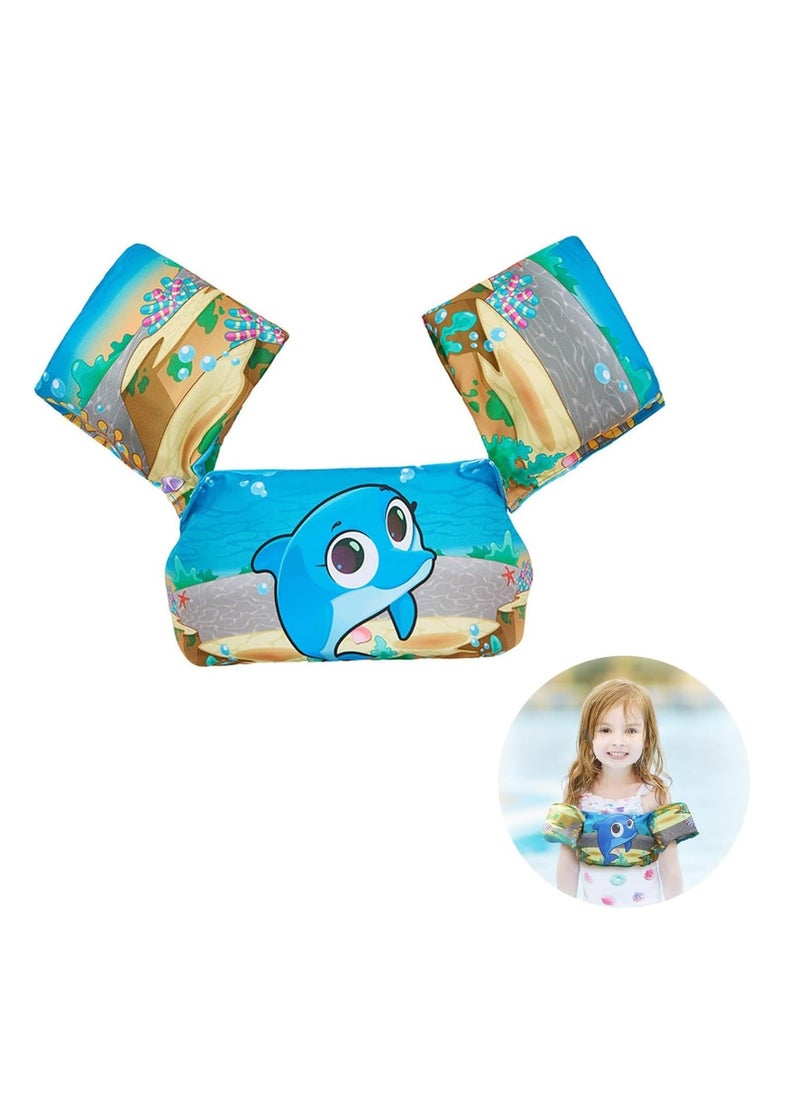 Kids Swim Vest Arm Bands Kids Swim Vest Toddler Swimming Float Vest Baby Buoyancy Safety Swim Aid Kids Learn to Swim Training Jacket for 30-50 lbs Kids Infant Child 2-6 Years Old  - Image 1