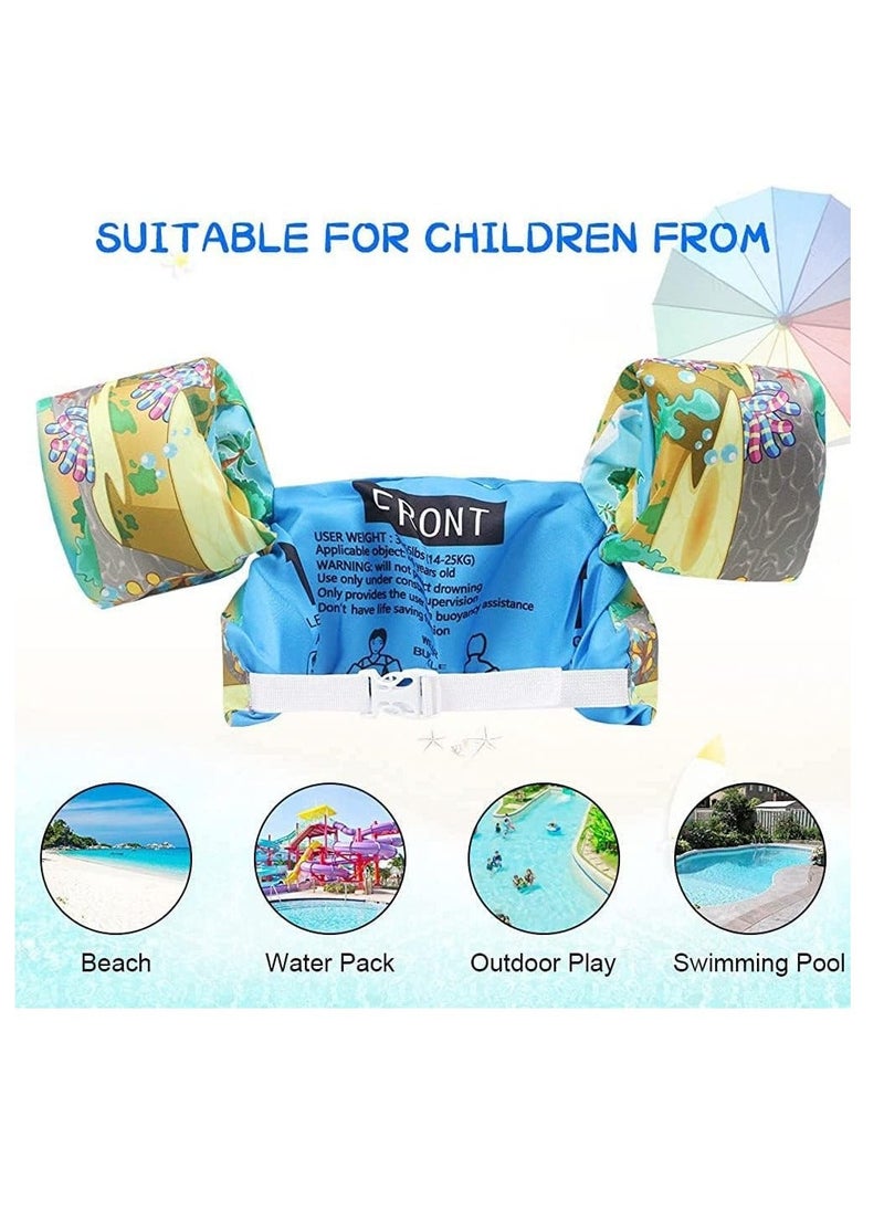Kids Swim Vest Arm Bands Kids Swim Vest Toddler Swimming Float Vest Baby Buoyancy Safety Swim Aid Kids Learn to Swim Training Jacket for 30-50 lbs Kids Infant Child 2-6 Years Old  - Image 3