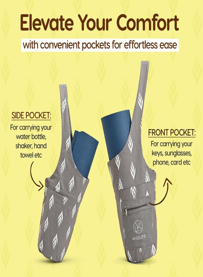 الحكمة والحياة حقيبة حمل حصيرة اليوغا من وايز لايف - رمادي - Image 3