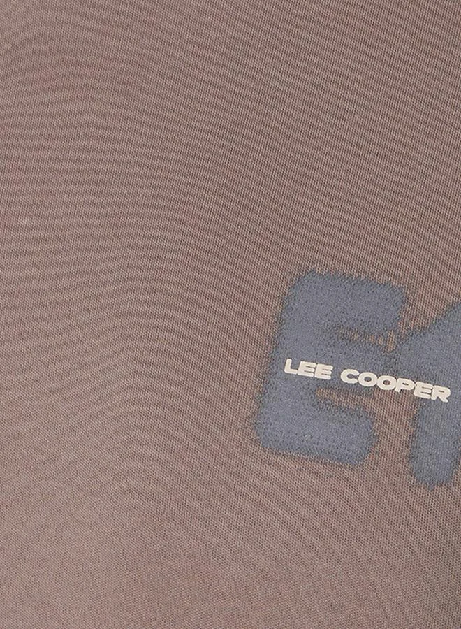 لي كوبر Lee Cooper Men Regular Fit Crew Neck Short Sleeve Logo Print T-shirt