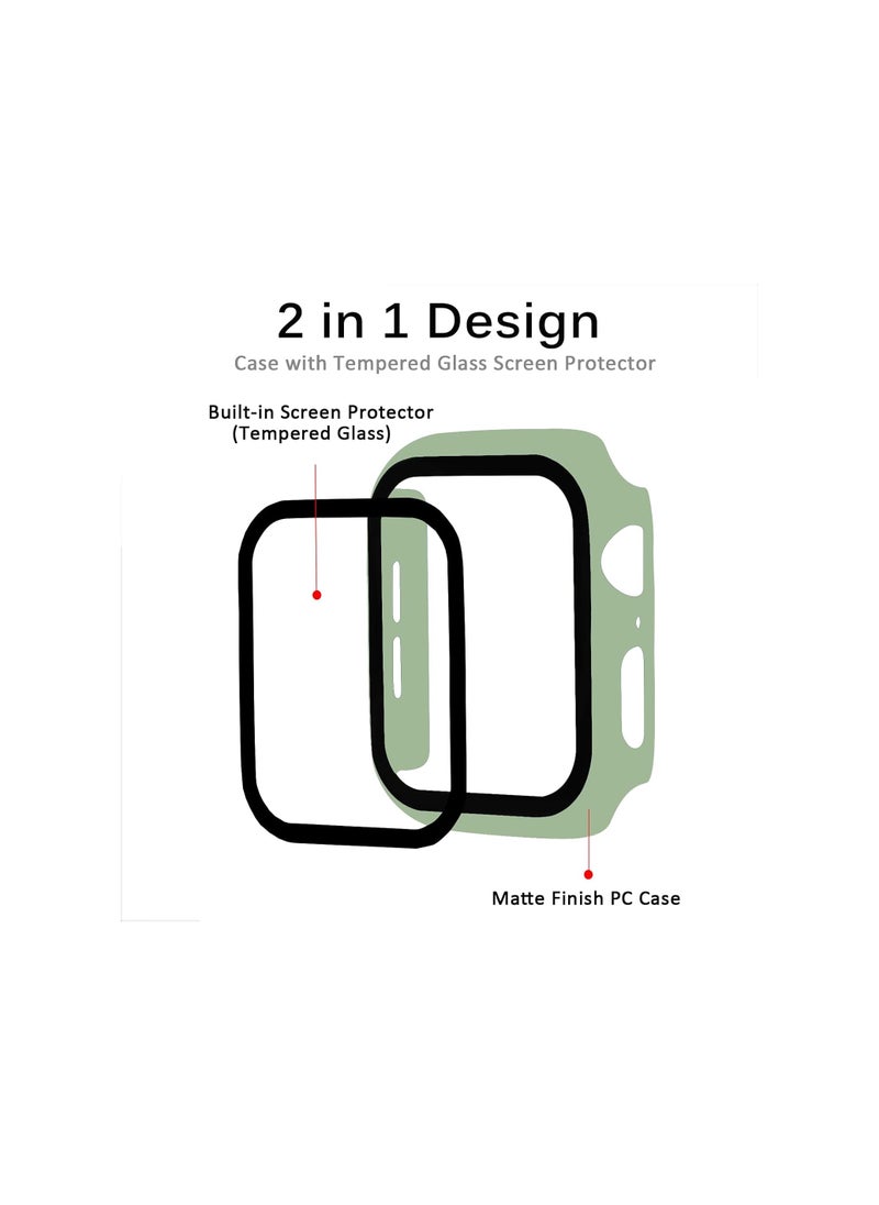 Generic - Classic Smartwatch Tempered Glass Screen Protector Case For Apple Watch Series 4, 5 And 6 (40mm) - Mint Green - Image 1