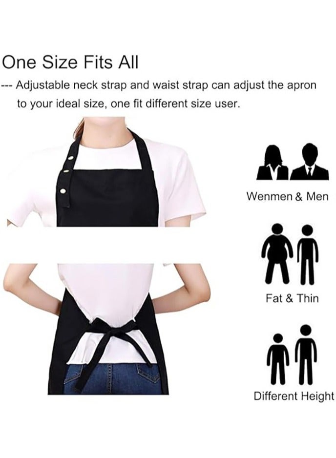 أفاكرافت مآزر للنساء الرجال مع جيوب الأشرطة القابلة للتعديل قماش مقاوم للماء مطبخ الطبخ المئزر للشيف نادلة (أسود) - Image 3