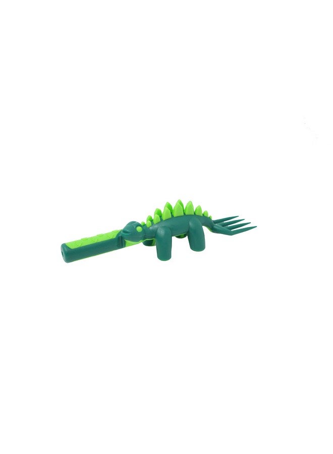 Constructive Eating Toddler Utensils Made In Usa Construction Silverware For Toddlers Construction Utensils For Kids Construction Eating Set With Excavator Fork And Spoon (Dino) - Image 4