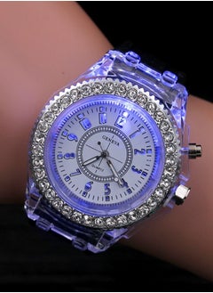 Geneva Luminous Diamond Fashion Trend Men Women Lovers Color LED Jelly Silicone Transparent Student Watches Couple  - Image 4