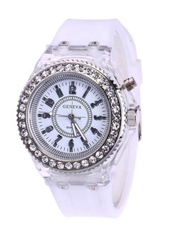 Geneva Luminous Diamond Fashion Trend Men Women Lovers Color LED Jelly Silicone Transparent Student Watches Couple  - Image 1