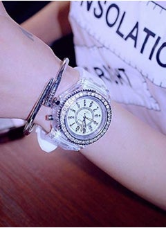 Geneva Luminous Diamond Fashion Trend Men Women Lovers Color LED Jelly Silicone Transparent Student Watches Couple  - Image 3