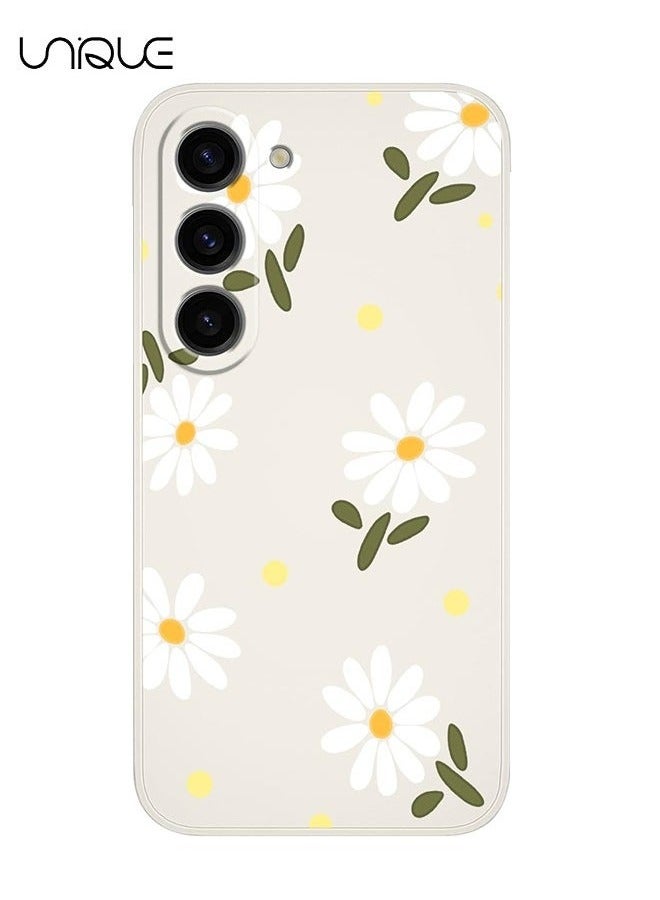 Unique For Samsung Galaxy S23 Case for Women Flowers , for Samsung S23 Anti Slip Shockproof Flexibility Soft Silicone Protector Phone Case for Galaxy S23（White）  - Image 1
