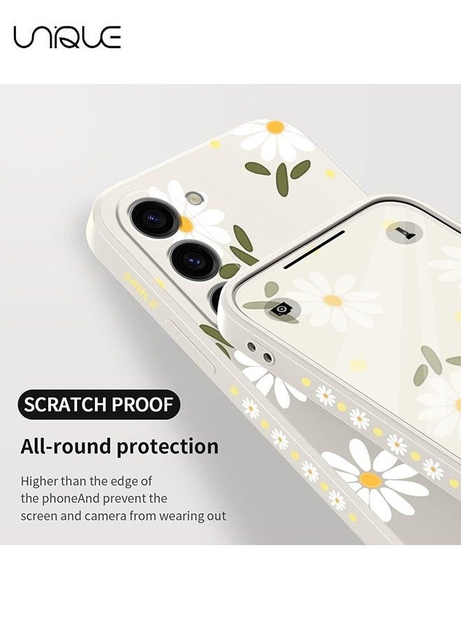 Unique For Samsung Galaxy S23 Case for Women Flowers , for Samsung S23 Anti Slip Shockproof Flexibility Soft Silicone Protector Phone Case for Galaxy S23（White）  - Image 4
