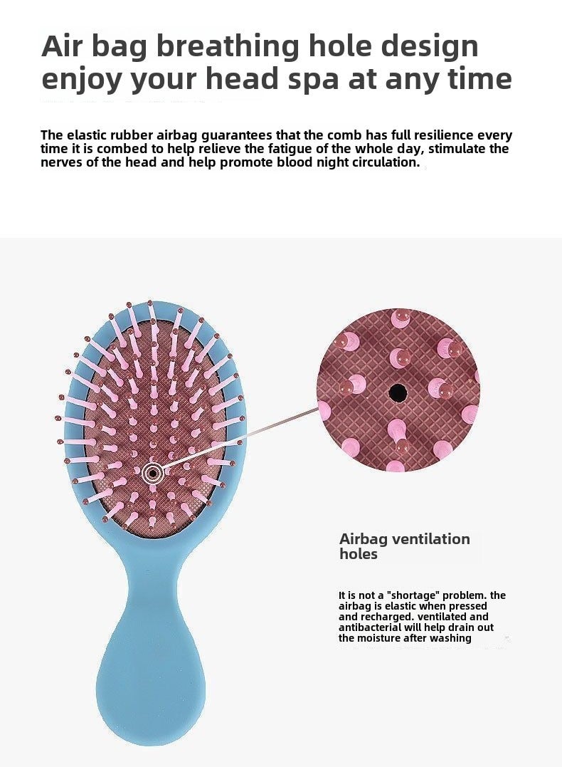 Ucanbe Portable Mini Air Cushion Hair Brush - Soft Nylon Bristles for Wet & Dry Hair, Ideal Travel Companion, Perfect Christmas Stocking Gift - Image 4