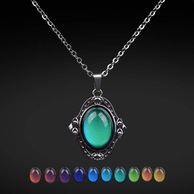 FM FM42 Temperature Sensing Color Changing Pendant Necklace with 19.29" Stainless Steel Rolo Chain - Image 3