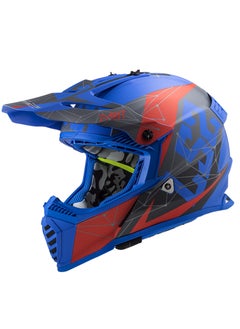 LS2 Premium Offroad Helmet MX437 Fast Evo Alpha Matte Blue - 609284  - Image 1