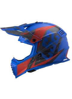 LS2 Premium Offroad Helmet MX437 Fast Evo Alpha Matte Blue - 609284  - Image 2