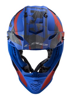 LS2 Premium Offroad Helmet MX437 Fast Evo Alpha Matte Blue - 609284  - Image 3