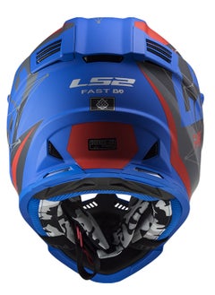 LS2 Premium Offroad Helmet MX437 Fast Evo Alpha Matte Blue - 609284  - Image 4
