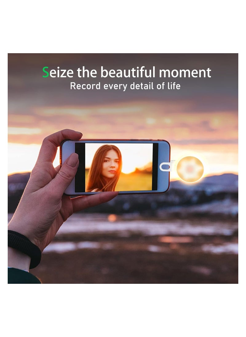 SYOSI - Selfie Clip on Ring Ligh, Rechargeable Selfie Ring Light, with 3 Light Modes and 7 Colorful Lighting, 360° Adjustable Selfie Fill Light Cell Phone Selfie Lights for Laptop, Tablet, Video, Camer - Image 1