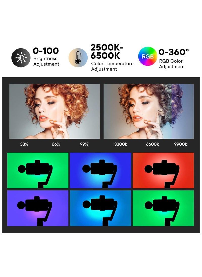 SYOSI - Selfie Clip on Ring Ligh, Rechargeable Selfie Ring Light, with 3 Light Modes and 7 Colorful Lighting, 360° Adjustable Selfie Fill Light Cell Phone Selfie Lights for Laptop, Tablet, Video, Camer - Image 1