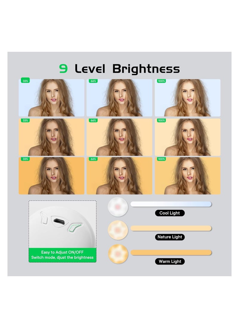 SYOSI - Selfie Clip on Ring Ligh, Rechargeable Selfie Ring Light, with 3 Light Modes and 7 Colorful Lighting, 360° Adjustable Selfie Fill Light Cell Phone Selfie Lights for Laptop, Tablet, Video, Camer - Image 1