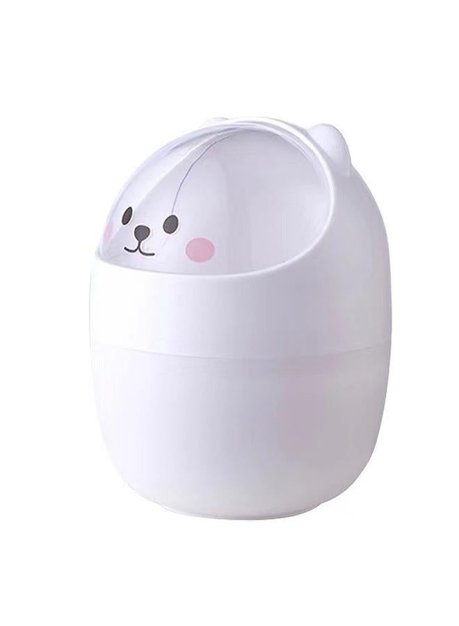 NIBEMINENT Desktop Mini Trash Can Cute Multi Functional with Lid Desk Pen Holder for Office School Home  - Image 1