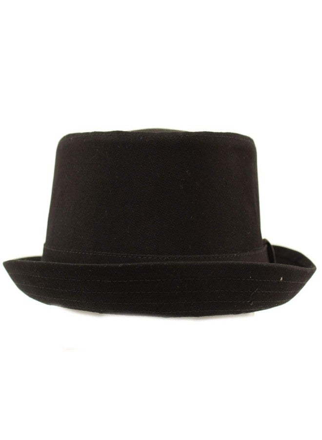 SK Hat shop Men's Everyday Cotton All Season Porkpie Boater Derby Fedora Sun Hat L/XL Black - Image 2